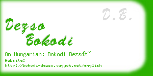 dezso bokodi business card